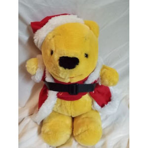 VTG 18" Christmas Walt Disney Winnie The Pooh Bear Plush Sears Santa Outfit EUC